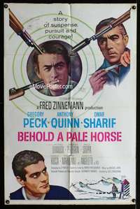b098 BEHOLD A PALE HORSE one-sheet movie poster '64 Gregory Peck, Quinn
