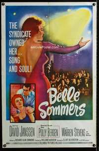 b099 BELLE SOMMERS one-sheet movie poster '62 David Janssen, Polly Bergen