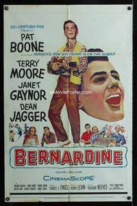 b104 BERNARDINE one-sheet movie poster '57 Pat Boone, Terry Moore
