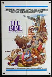 b110 BIBLE one-sheet movie poster '67 John Huston, Stephen Boyd, Ava Gardner
