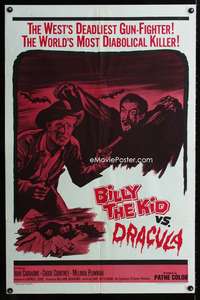 b113 BILLY THE KID VS DRACULA one-sheet movie poster '65 John Carradine