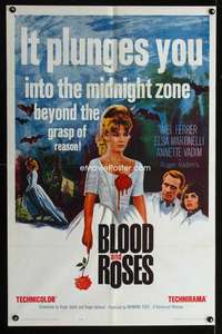 b125 BLOOD & ROSES one-sheet movie poster '61 Roger & Annette Vadim!