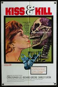 b127 BLOOD OF FU MANCHU one-sheet movie poster '69 Rohmer, Kiss and Kill!