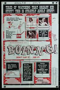 b132 BOIN-N-G one-sheet movie poster '63 Herschell G. Lewis nudie movie!