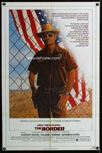 b135 BORDER one-sheet movie poster '82 great art of Jack Nicholson!