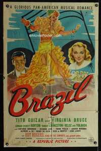 b146 BRAZIL one-sheet movie poster '44 Tito Guizar, Virginia Bruce