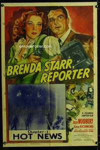 b147 BRENDA STARR REPORTER Chap 1 one-sheet movie poster '45 serial!