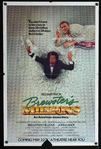 b149 BREWSTER'S MILLIONS advance one-sheet movie poster '85 Pryor, Candy