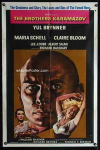 b151 BROTHERS KARAMAZOV one-sheet movie poster '58 Yul Brynner, Schell