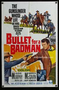 b155 BULLET FOR A BADMAN one-sheet movie poster '64 Audie Murphy, McGavin