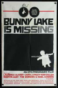 b156 BUNNY LAKE IS MISSING one-sheet movie poster '65 cool Saul Bass art!