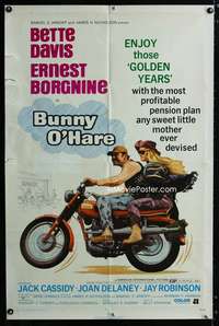 b157 BUNNY O'HARE one-sheet movie poster '71 Bette Davis, Ernest Borgnine