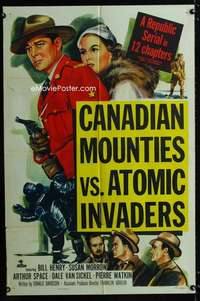 b166 CANADIAN MOUNTIES VS ATOMIC INVADERS one-sheet movie poster '53 serial