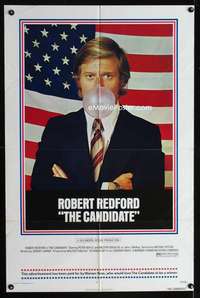 b168 CANDIDATE one-sheet movie poster '72 Robert Redford blowing bubble!