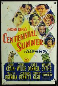 b186 CENTENNIAL SUMMER one-sheet movie poster '46 Crain, Wilde, Darnell