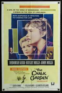 b187 CHALK GARDEN one-sheet movie poster '64 Hayley Mills, Deborah Kerr