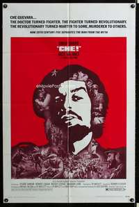 b194 CHE one-sheet movie poster '69 Sharif as Guevara, Palance as Castro!
