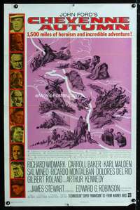 b197 CHEYENNE AUTUMN one-sheet movie poster '64 John Ford, Richard Widmark
