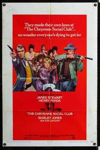 b198 CHEYENNE SOCIAL CLUB one-sheet movie poster '70 Jimmy Stewart, Fonda