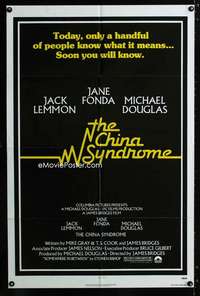 b206 CHINA SYNDROME one-sheet movie poster '79 Jack Lemmon, Jane Fonda
