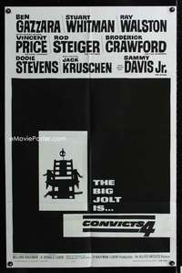 b233 CONVICTS 4 style A one-sheet movie poster '62 Ben Gazzara, Reprieve!