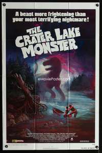 b242 CRATER LAKE MONSTER one-sheet movie poster '77 dinosaur horror!