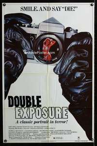 b329 DOUBLE EXPOSURE one-sheet movie poster '82 striking image!