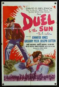 b341 DUEL IN THE SUN one-sheet movie poster R60 Jennifer Jones, Greg Peck
