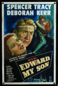 b348 EDWARD MY SON one-sheet movie poster '49 Spencer Tracy, Deborah Kerr