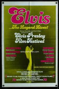 b353 ELVIS PRESLEY FILM FESTIVAL one-sheet movie poster '70s legend lives!