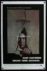 b362 ESCAPE FROM ALCATRAZ one-sheet movie poster '79 Eastwood, Lettick art!