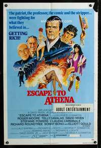 b363 ESCAPE TO ATHENA one-sheet movie poster '79 Roger Moore, Savalas