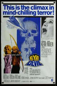 b370 EYE OF THE DEVIL one-sheet movie poster '67 Sharon Tate, horror!