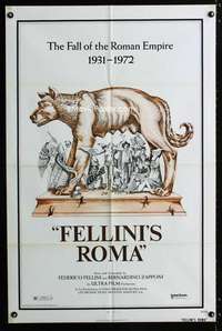 b378 FELLINI'S ROMA one-sheet movie poster '72 Italian Federico classic!