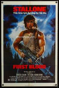 b387 FIRST BLOOD one-sheet movie poster '82 Sylvester Stallone as Rambo!