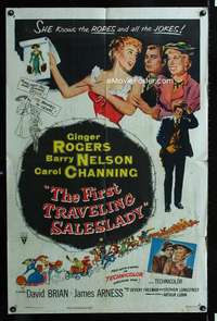 b388 FIRST TRAVELING SALESLADY one-sheet movie poster '56 Ginger Rogers