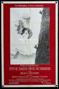 b389 FIVE DAYS ONE SUMMER one-sheet movie poster '82 Connery, Zinnemann