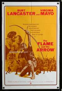 b391 FLAME & THE ARROW int'l one-sheet movie poster R71 Burt Lancaster, Mayo