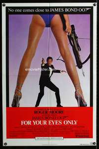 b393 FOR YOUR EYES ONLY one-sheet movie poster '81 Moore as James Bond!