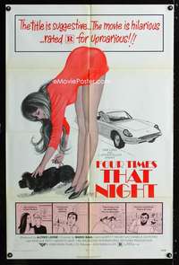 b396 FOUR TIMES THAT NIGHT one-sheet movie poster '72 Mario Bava's Rashomon!