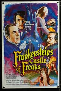 b400 FRANKENSTEIN'S CASTLE OF FREAKS one-sheet movie poster '74 horror!