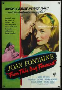 b408 FROM THIS DAY FORWARD special one-sheet movie poster '46 Joan Fontaine
