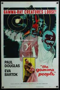 b419 GAMMA PEOPLE one-sheet movie poster '56 G-gun paralyzes nation!
