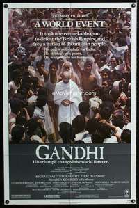 b420 GANDHI one-sheet movie poster '82 Ben Kingsley, Richard Attenborough
