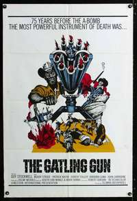 b422 GATLING GUN one-sheet movie poster '73 Guy Stockwell, Kullaway art!