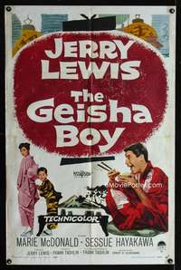 b424 GEISHA BOY one-sheet movie poster '58 Jerry Lewis in Japan!