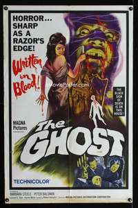 b430 GHOST one-sheet movie poster '63 the black sign of death!