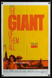 b437 GIANT one-sheet movie poster R70 James Dean, Liz Taylor, Rock Hudson