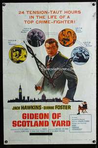 b439 GIDEON OF SCOTLAND YARD one-sheet movie poster '58 John Ford, Hawkins