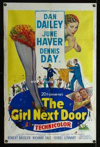 b447 GIRL NEXT DOOR one-sheet movie poster '53 Dan Dailey, June Haver